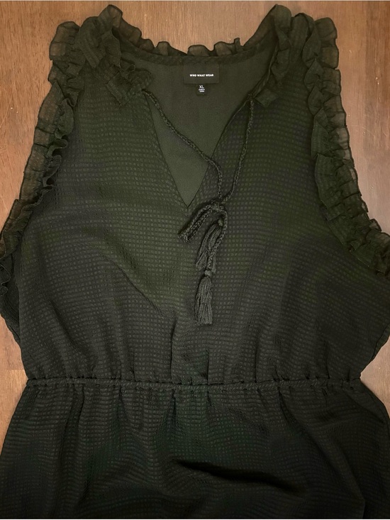 Who What Wear Dresses & Skirts - Who What Wear Black, Ruffle Sleeveless, Tiered Maxi Dress Size XL